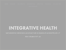 Tablet Screenshot of integrativehealthvt.com